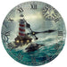 Sea Creations 13-Inch Wooden Decorative Lighthouse Wall Clock - Beach Theme 0