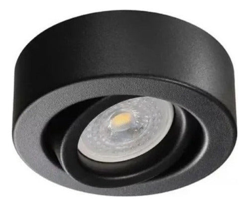 Black Circular Mobile Flush Mount Spotlight Suitable for LED GU10 Light Design 0