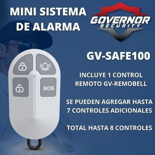 Governor Mini Alarm System Safe100 + 4 AAA Batteries + 5 CR2032 5