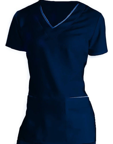 Fitted Medical Jacket with V-Neck and Spandex Trims 5