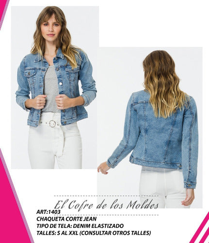 MoldeArte Molde Digital Chaqueta/Campera Corte Jean Pack 5 Talles 1