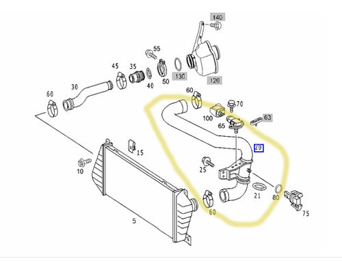 Generic Intercooler Hose Outlet Mercedes Benz Sprinter 313/413 1