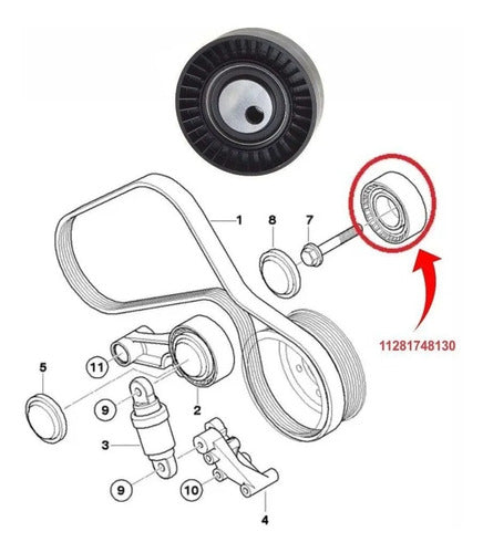 SRP Polea Tensor Polyv Alternador BMW 316 318 320 325 525 Z3 Z4 4