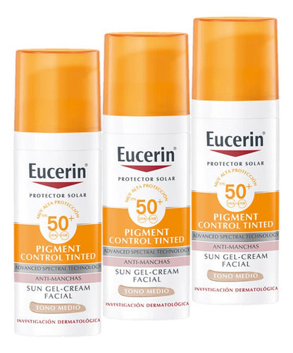 Combo X3 Eucerin Solar Fps50 Pigment Control Tono Medio 50ml 1