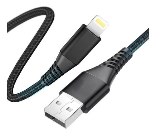 Megan Tech Reinforced USB Cable Compatible with iPhone & iPad - Premium Quality 0