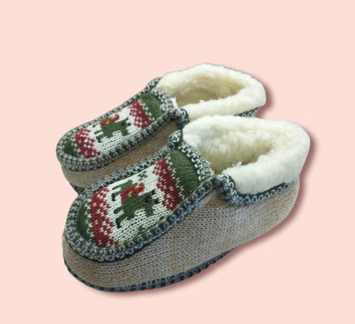 Handwoven Alpaca Wool Slippers for Kids - Salta Hornito Style 7