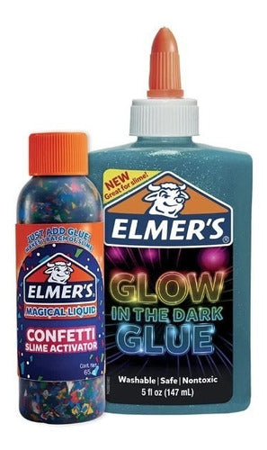 Elmer's Slime Kit Fiesta De Noche 2 Pieces Non-Toxic Washable 2