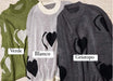 Oversize Printed Round Neck Wool Sweater - Super Spacious 17