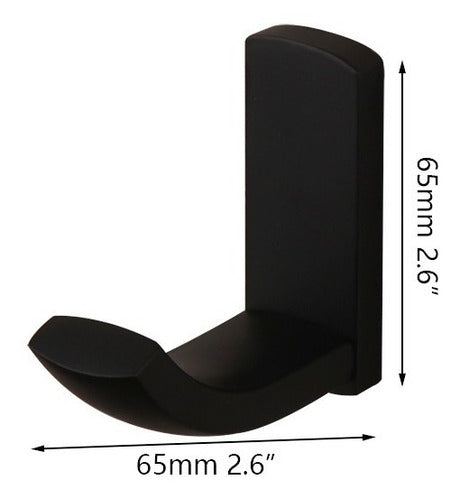 Valemma Modern Matte Black Towel Hook Accessory for Bathroom 0