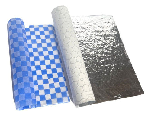 Combo Papel Aluminio Hamburguesas + Parafinado Azul X 200un 0