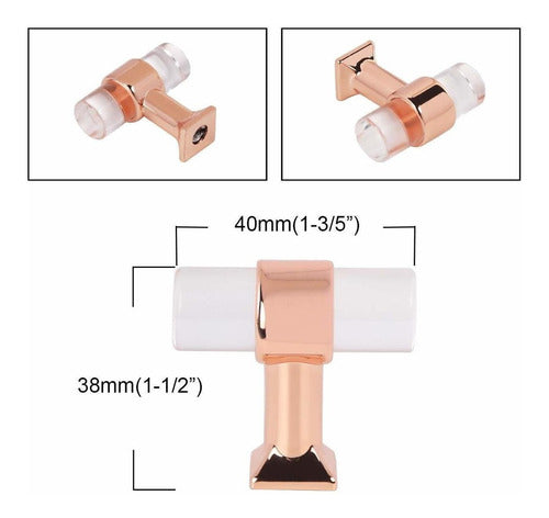 Rose Gold Cabinet Knobs - 12 Pack Simil Cristal (88kdql6y) 3