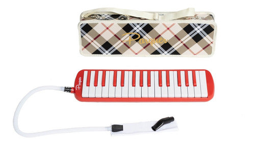 Parquer Melodica Red and White 32 Notes Hard Case 0