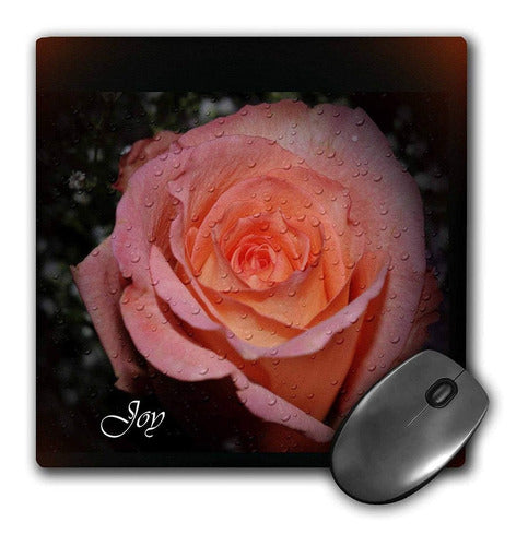 3drose Llc 8 x 8 x 0.25 inches Mouse Pad, Peach Rose Of J 0