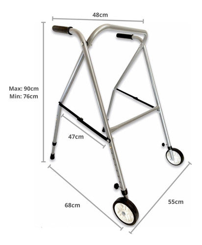 B. Romano Adjustable Folding Orthopedic Walker with Wheels - 120kg Capacity 1