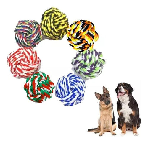 SHOPFINITY XL Rope Toy Balls for Pets - Pack of 2 4