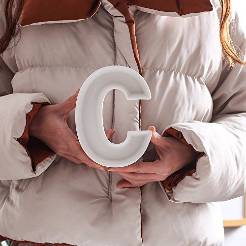 Decorative Ceramic White Plate Letter C 1