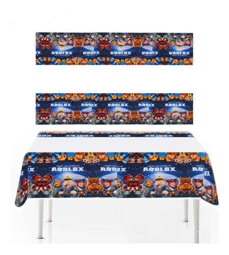 Roblox Birthday Tablecloth 180cmx108cm Blue 0