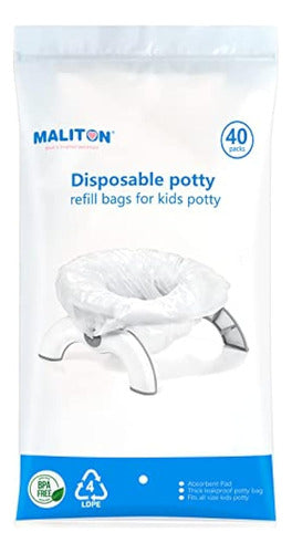 Maliton Disposable Travel Potty Bags - 40 Count 0