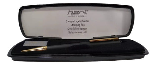 Heri Diagonal Matte Black Pen with Seal 0