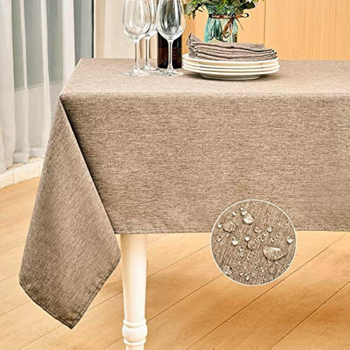 Mebakuk Rectangular Linen Tablecloth, Farm Tablecloth, Waterproof 0