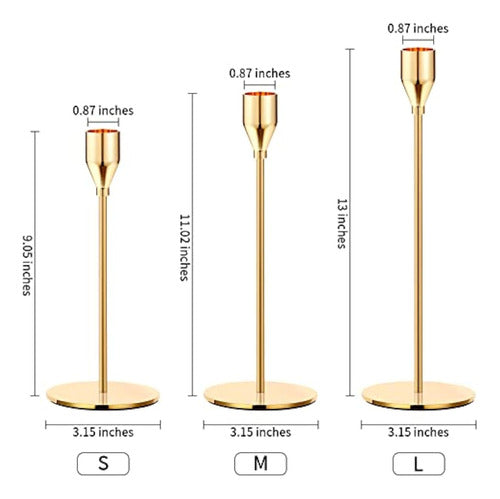 Oatnauxil Golden Metal Candle Holders for Weddings, Dinners 3