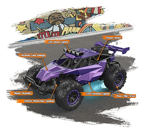 Larvey 2wd - Automóvil A Control Remoto Morado A 3