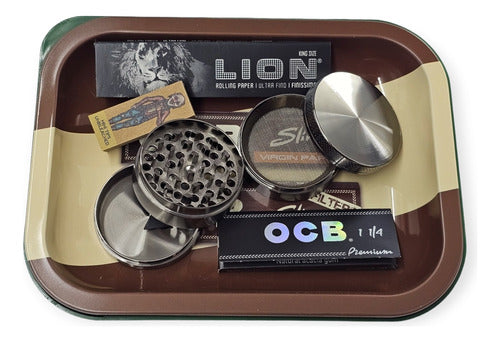 OCB Grinder Tray 4 Parts Large Lion Color Raw Art 1
