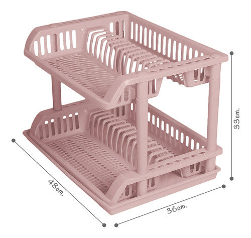 Detachable 2-Tier Plastic Drainer with Tray 1