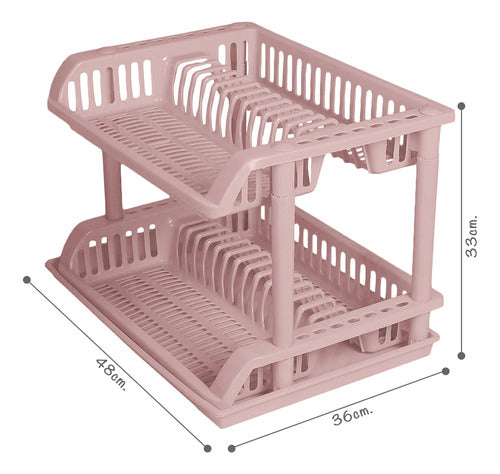 Iko Shop Plastic Dish Drying Rack 2 Levels with Tray 1