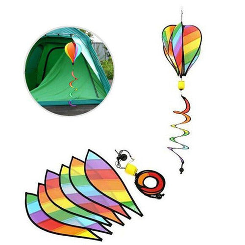 Estados Unidos Colorful Stripe Hot Air Balloon Wind Spinner 0