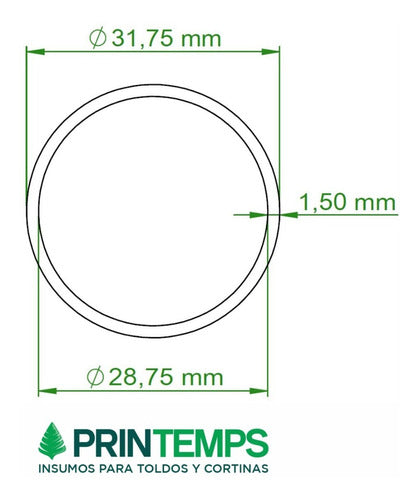 PRINTEMPS Repuesto Caño Pileta Lona Tipo Sol De Verano Mod 100 64cm 1u 1