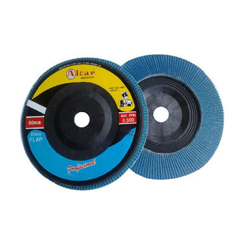 Flap Disc 180 X 22 Mm Grão 120 - Base Nylon Reto Alcar 0