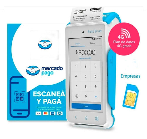 Mercado Pago Point Smart Card Reader - 4G Wifi QR 1