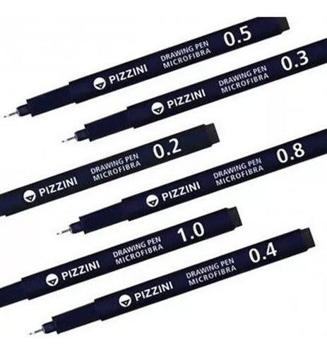 Set of 6 Technical Design Microfiber Tips by Pizzini - Choice of Sizes 2