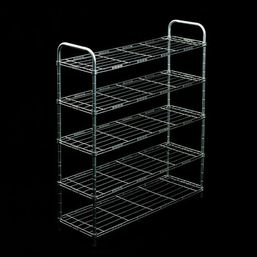 4 Tier Carbon Steel Silver Shoe Rack Organizer 1