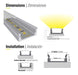 Aluminum Profile for Recessed or Surface Mount LED Strip - 2m - Demasled 31