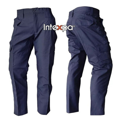 Intexpa Blue Rip Stop Anti-tear Tactical Cargo Pants 35