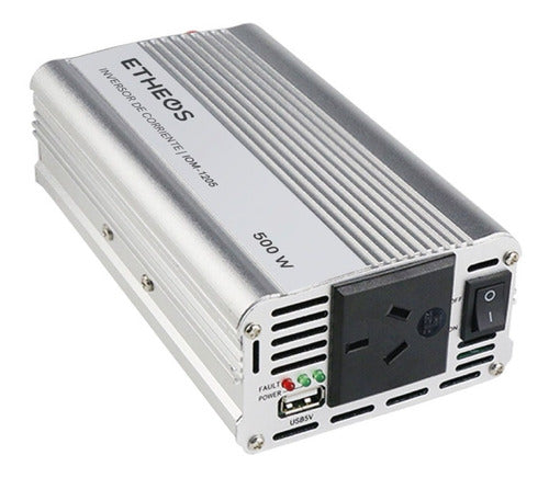 Etheos Inversor Corriente Onda Modificada 500W Auto 12-220V 0