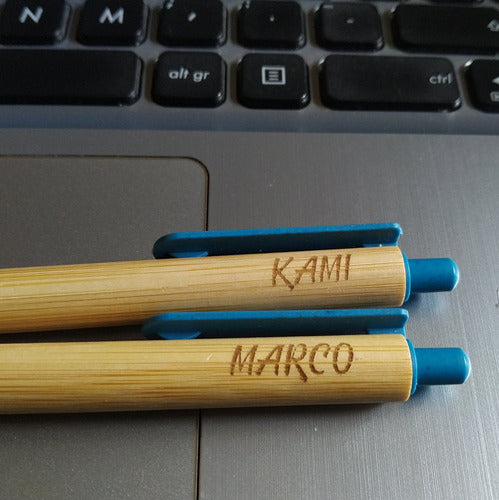 Boligrafo Bamboo Personalized Laser Engraved Pens X10 3