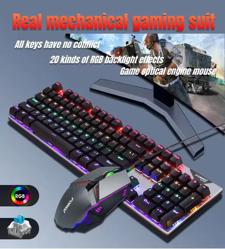 Kit Gamer Teclado Y Mouse Rgb Fvq809 1