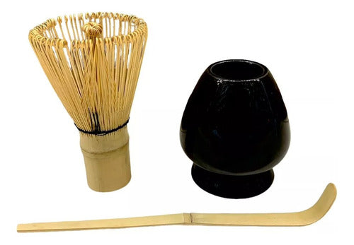 Generic Matcha Whisk Set with Ceramic Holder & Bamboo Spoon 0