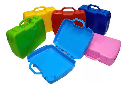 Set of 10 Mini Plastic Suitcases Colors Souvenir Candy Bar 0