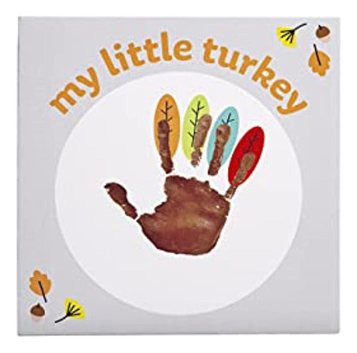 Kate & Milo My Little Turkey Canvas - Baby Handprint Keepsake 0