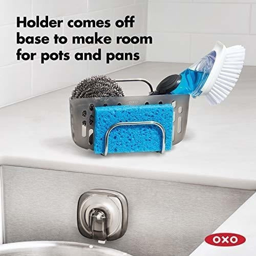 OXO Porta Esponja Con Ventosa Oxo Cesta Gris 1