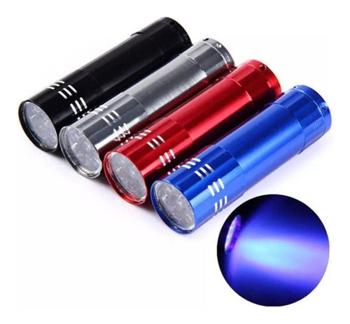 Pack of 10 Aluminum Metal Flashlights with 9 LEDs Battery Operated 3