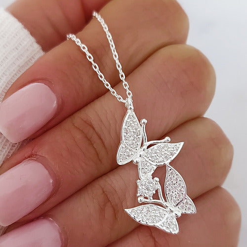 Atika Joyas Butterfly Pendant with 925 Silver Chain 1