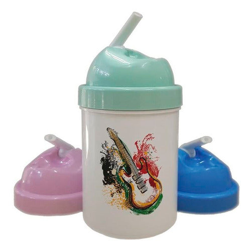 Reggae Rock Music Guitar Colors Water Bottle for Kids 0