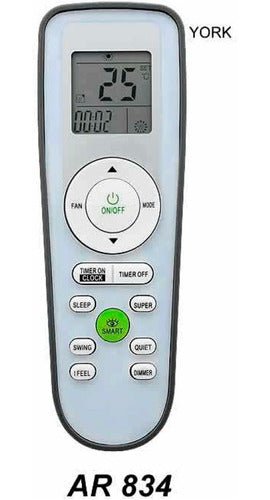 Controls Remote for Air Conditioner York AR-834 1