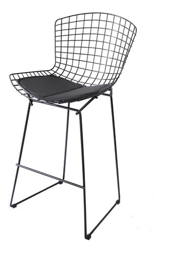 FOSTER Muebles Banqueta Taburete Bertoia Cocina Negra Acero Hierro Diseño 0