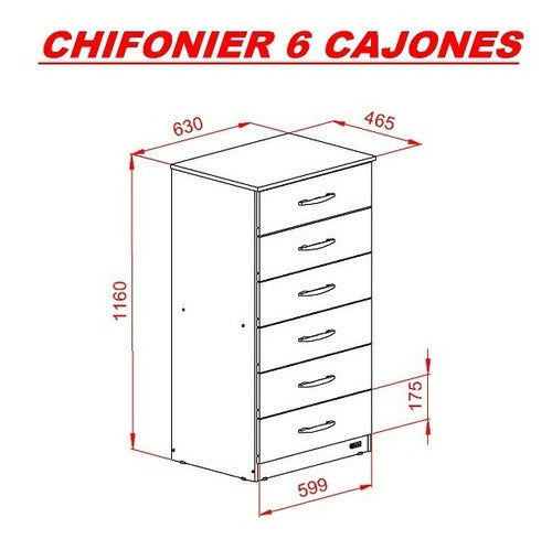 Mosconi Chifonier Express With 6 Drawers 3